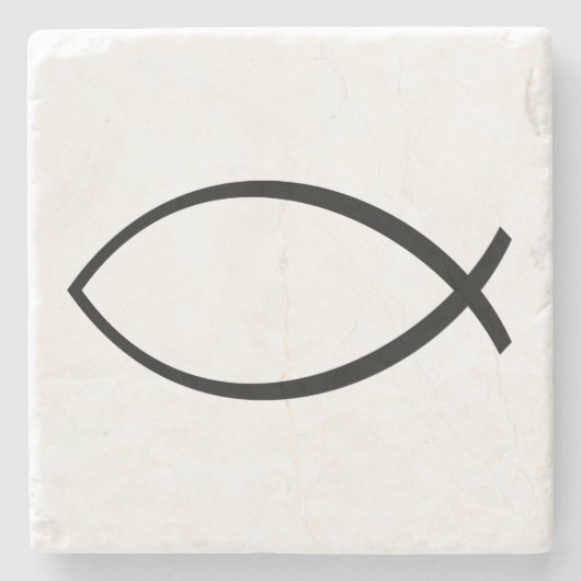 Symbool Christelijke vis (Ichthys) Stenen Onderzetter (Voorkant)