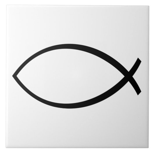 Symbool Christelijke vis (Ichthys) Tegeltje (Voorkant)