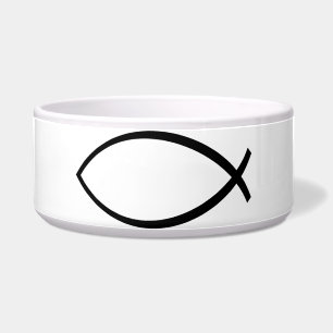 Symbool Christelijke vis (Ichthys) Voerbakje