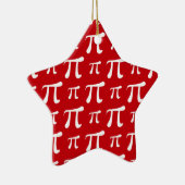 Symbool Crimson Red en White Pi Keramisch Ornament (Rechts)