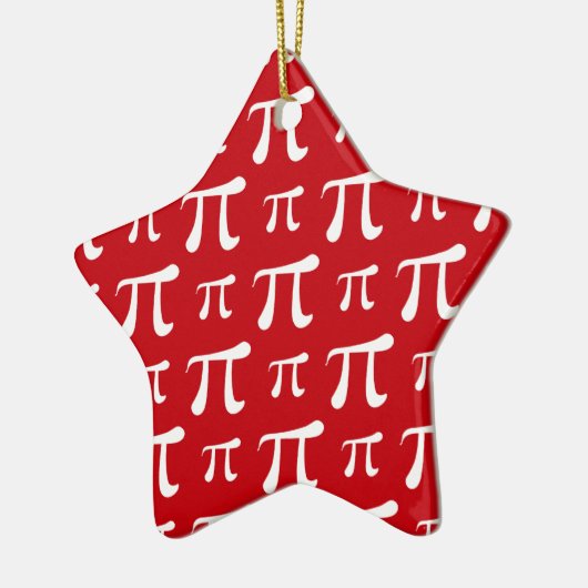 Symbool Crimson Red en White Pi Keramisch Ornament (Links)