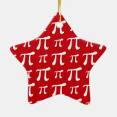Symbool Crimson Red en White Pi Keramisch Ornament (Achterkant)