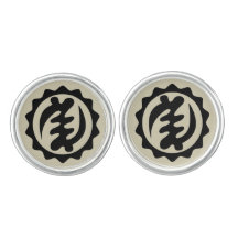 Symbool Cufflinks Nyame Ohene Black op grijs