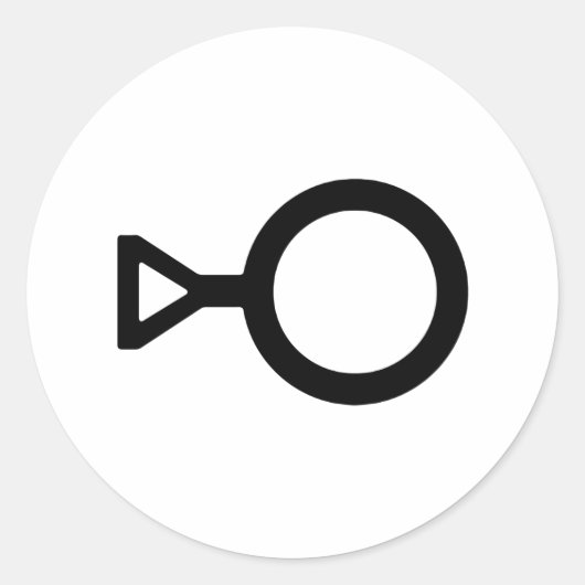 Symbool derde geslacht ronde sticker (Voorkant)