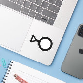 Symbool derde geslacht sticker (Laptop met iPhone)