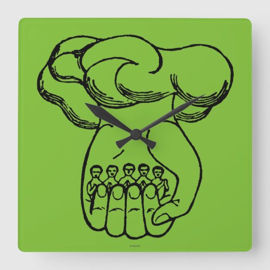 Symbool: Divine Hand Vierkante Klok (Voorkant)