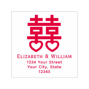 Symbool Dubbel Geluk #3 Hrt Trouw Namen Adressen Zelfinktende Stempel