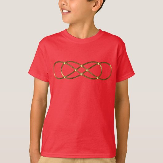 Symbool dubbel Infinity - Antiek Goud T-shirt (Voorkant)