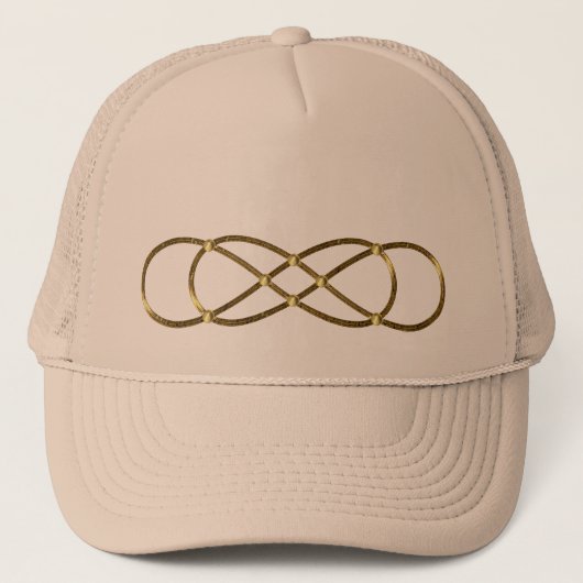 Symbool dubbel Infinity - Antiek Goud Trucker Pet (Voorkant)