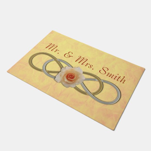 Symbool Dubbele finaliteit - Roos gouden zilver Deurmat (Schuin)