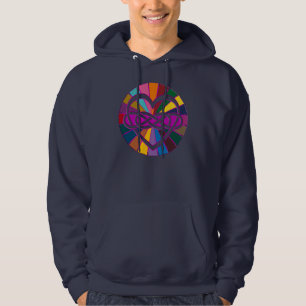 Symbool dubbele finiteit Harde kleurige schijn Hoodie