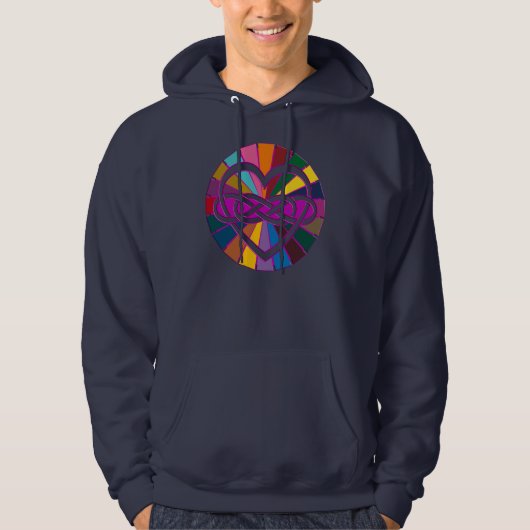 Symbool dubbele finiteit Harde kleurige schijn Hoodie (Voorkant)