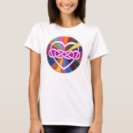 Symbool dubbele finiteit Harde kleurige schijn T-shirt