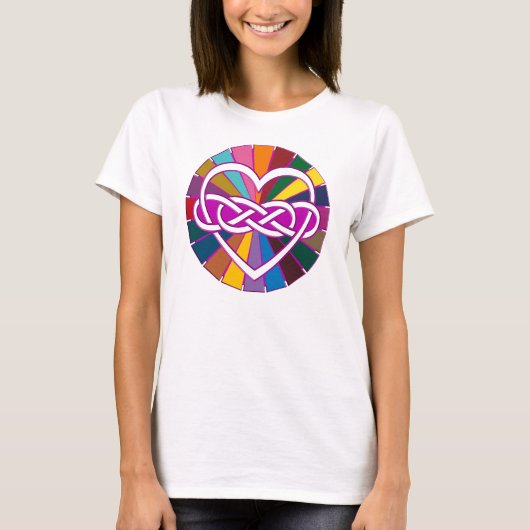 Symbool dubbele finiteit Harde kleurige schijn T-shirt (Voorkant)