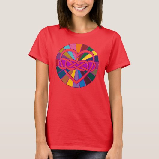Symbool dubbele finiteit Harde kleurige schijn T-shirt (Voorkant)