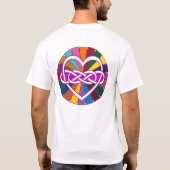 Symbool dubbele finiteit Harde kleurige schijn T-shirt (Achterkant)