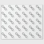 Symbool dubbele infiniteit - zwart en wit cadeaupapier (Vlak)
