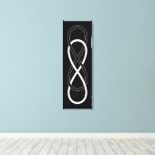 Symbool dubbele infiniteit - zwart en wit canvas afdruk (Insitu (Houten vloer))