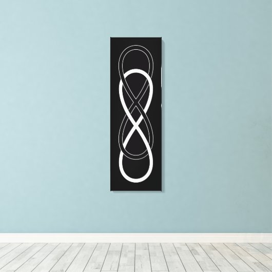 Symbool dubbele infiniteit - zwart en wit canvas afdruk (Insitu (Houten vloer))