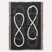 Symbool dubbele infiniteit - zwart en wit deken (Voorkant Verticaal)