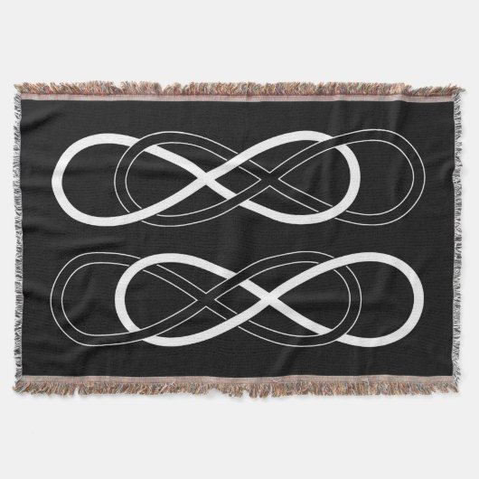 Symbool dubbele infiniteit - zwart en wit deken (Voorkant)
