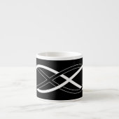 Symbool dubbele infiniteit - zwart en wit espresso kop (Voorkant)