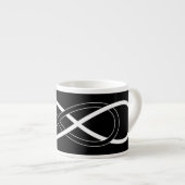 Symbool dubbele infiniteit - zwart en wit espresso kop (Voorkant rechts)