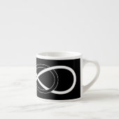 Symbool dubbele infiniteit - zwart en wit espresso kop (Rechts)
