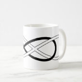 Symbool dubbele infiniteit - zwart en wit koffiemok (Voorkant rechts)