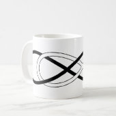 Symbool dubbele infiniteit - zwart en wit koffiemok (Voorkant links)