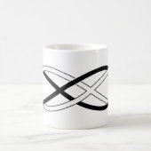Symbool dubbele infiniteit - zwart en wit koffiemok (Center)