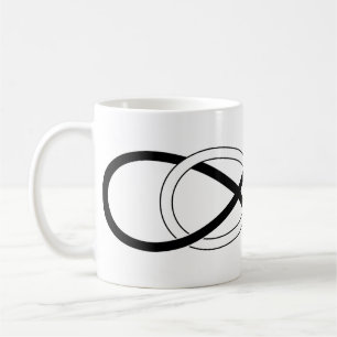 Symbool dubbele infiniteit - zwart en wit koffiemok