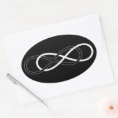 Symbool dubbele infiniteit - zwart en wit ovale sticker (Envelop)
