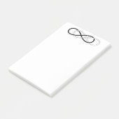 Symbool dubbele infiniteit - zwart en wit post-it® notes (Schuin)