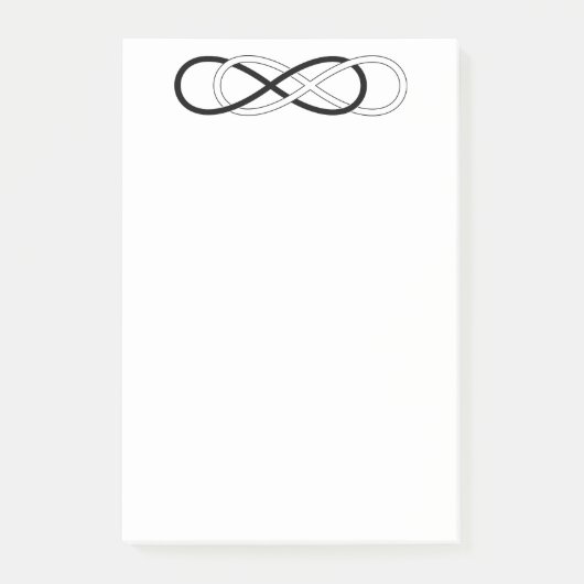 Symbool dubbele infiniteit - zwart en wit post-it® notes (Voorkant)