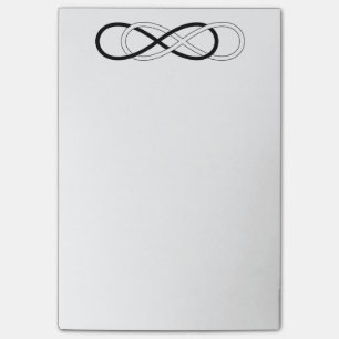 Symbool dubbele infiniteit - zwart en wit post-it® notes