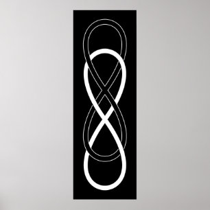 Symbool dubbele infiniteit - zwart en wit poster
