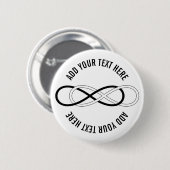 Symbool dubbele infiniteit - zwart en wit ronde button 5,7 cm (Voorkant /achterkant)