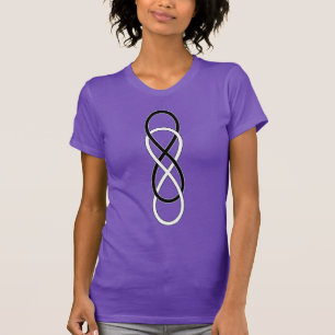 Symbool dubbele infiniteit - zwart en wit t-shirt