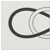 Symbool dubbele infiniteit - zwart-wit + backgr. stof (Close Up)