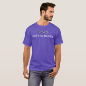 Symbool dubbele infiniteit - zwart/wit + gezegde t-shirt (Voorkant volledig)