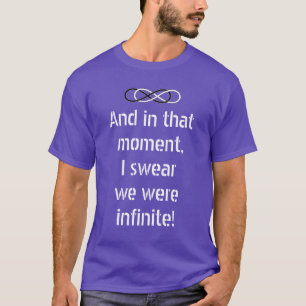 Symbool dubbele infiniteit - zwart/wit + gezegde t-shirt