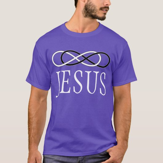 Symbool dubbele infiniteit - zwart-wit + JESUS T-shirt (Voorkant)