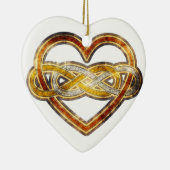 Symbool dubbele infinity hartje BiColor Keramisch Ornament (Rechts)