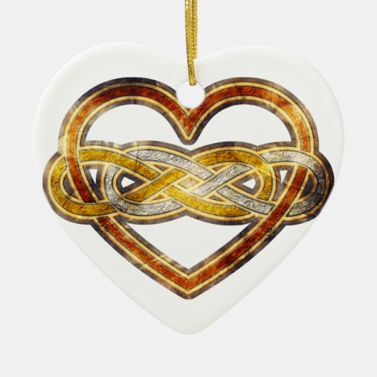 Symbool dubbele infinity hartje BiColor Keramisch Ornament (Voorkant)
