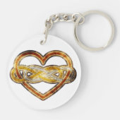 Symbool dubbele infinity hartje BiColor Sleutelhanger (Achterkant)