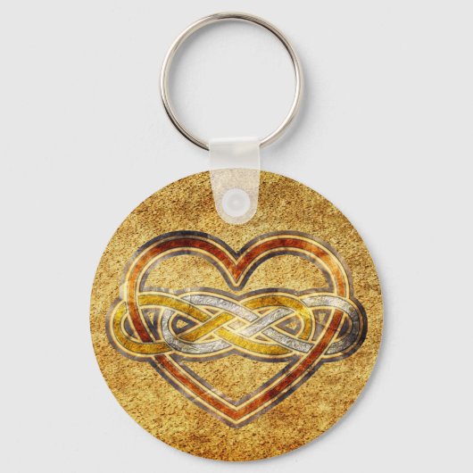 Symbool dubbele infinity hartje BiColor Sleutelhanger (Voorkant)