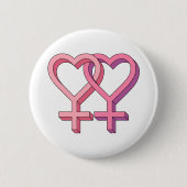 Symbool dubbele Vrouw harten Ronde Button 5,7 Cm (Voorkant)