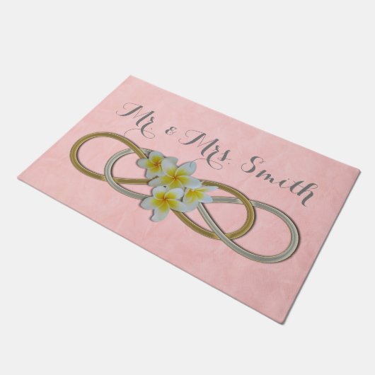 Symbool Dubbelfindigheid - Frangipani Gold Silver Deurmat (Schuin)