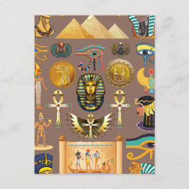 Symbool Egyptisch ouderlijk rechthoekig patroonsym Briefkaart